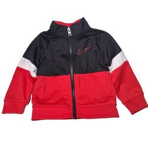 NIke Track Jacket Youth Baby 12M Red Black White Retro Sport Athletic Zip